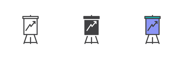 Presentation board different style icon set