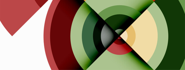 Fototapeta premium Circles with shadows trendy minimal geometric composition abstract background