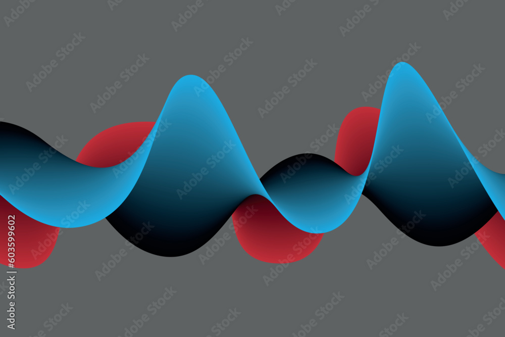 Fototapete colorful gradient wave line. fluid abstract background. suitable for landing page and computer deskt
