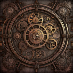 Fototapeta na wymiar antique clock, generative, ai, clock background