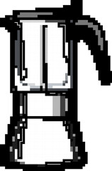 breakfast moka pot coffee game pixel art retro vector. bit breakfast moka pot coffee. old vintage illustration