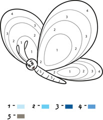 Butterfly Color By Number Coloring Pages