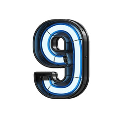 Obraz premium Futuristic Neon 3D Alphabet or PNG Letters