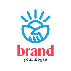 Collaboration logo, hands connection