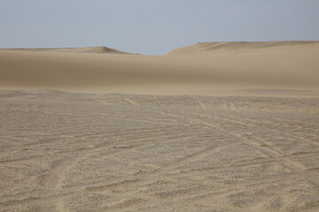 desert and sand dunes on a cloudy day