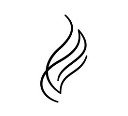 Doodle smoke icon. Water steam symbol. Hand drawn hot vapor. Line air smell symbol. Doodle fire smoke icon. Vector illustration isolated on white background.