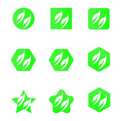 set of green icons/Vector leaf illustration 3