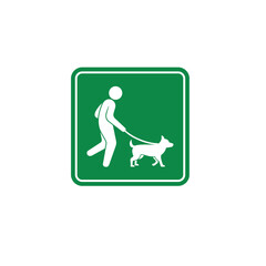 symbol of dog walk, dog walk zone icon, vector art.