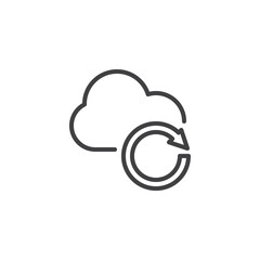 Cloud update line icon