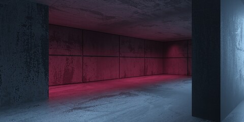 Abstract empty modern interior. Concrete walls