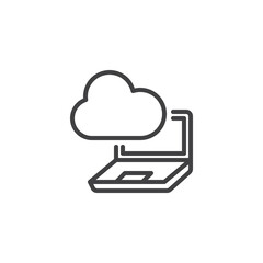 Cloud computing technology line icon