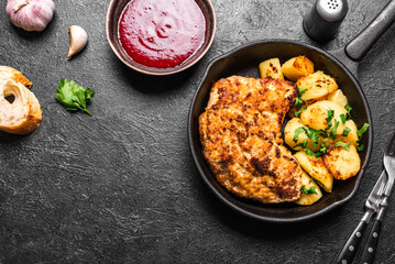 Wiener Schnitzel and potatoes