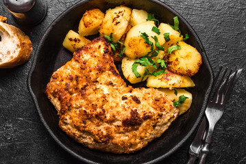 Wiener Schnitzel and potatoes
