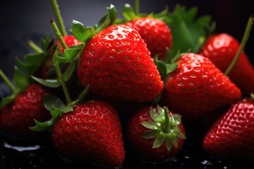 strawberry with raindrops