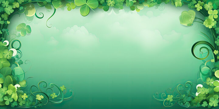 St. Patrick's Day Irish green background Ireland celebration, Generated AI