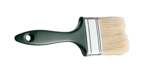 Clean new paint brush isolated on white background.