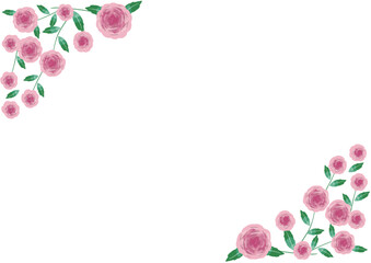 ピンクのバラの手描きベクターイラスト