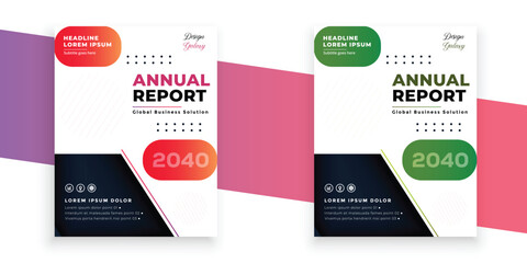 Modern business annual report cover page design templates