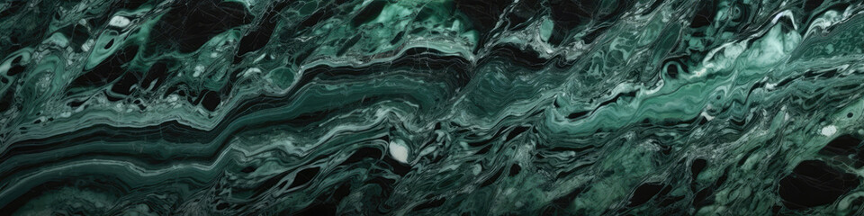 Marble Surface Texture Background Deep Green Marble With Lighter Green And White. Generative AI