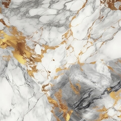 Marble Surface Texture Background White Marble With Gold And Gray Veining. Generative AI