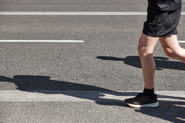 Runners on the street. Healthy lifestyle. Jogging exercise. Athletics