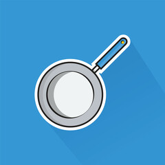 Illustration Vector of Blue Pan in Flat Design