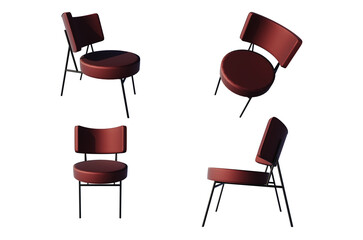 3d render of chairs isolated on white background. High resolution image