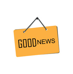 good news megaphone sign on white background	