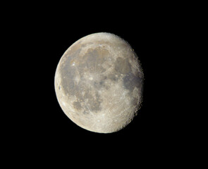 View of the Moon through telescope.