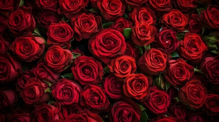 pile of red roses wallpaper generative ai
