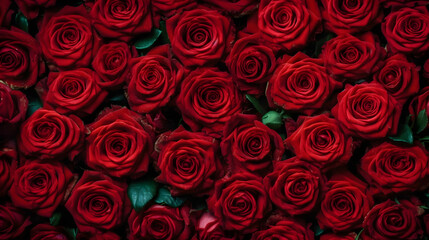 pile of red roses wedding background ,red roses textured generative ai