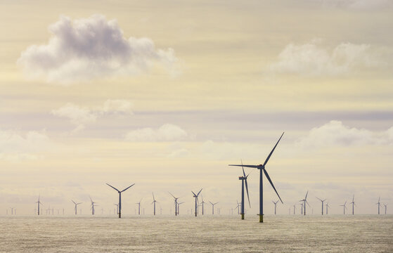 Clouds over Greater Gabbard offshore wind farm, UK