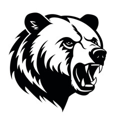 Black Grizzly Bear Head Logo