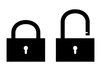 Lock and Unlock icon isolated on white background. Vector illustration EPS 10 File.