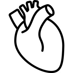 Human anatomical heart thin line icon. Modern vector illustration of human organ.
