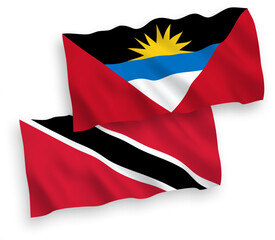 Flags of Republic of Trinidad and Tobago and Antigua and Barbuda on a white background