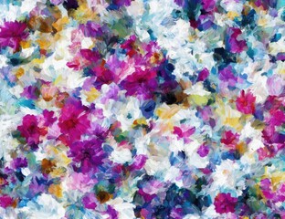 Fototapeta na wymiar Flowers abstract illustration. Created by a stable diffusion neural network.