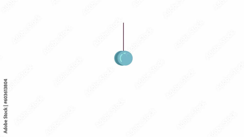 Aufkleber animated yoyo toy. flat cartoon style icon 4k video footage for web design. spool on string toy. spi