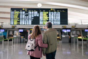 Senior couple at airport