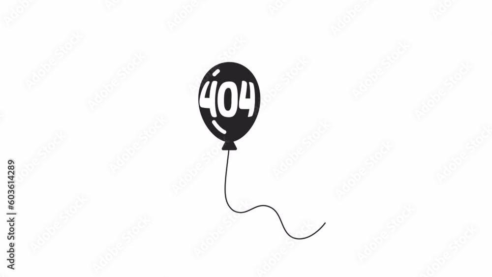 Poster balloon floating bw 404 animation. birthday party. balloon in sky. empty state 4k video concept foot