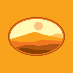 Desert illustration with minimalistic design