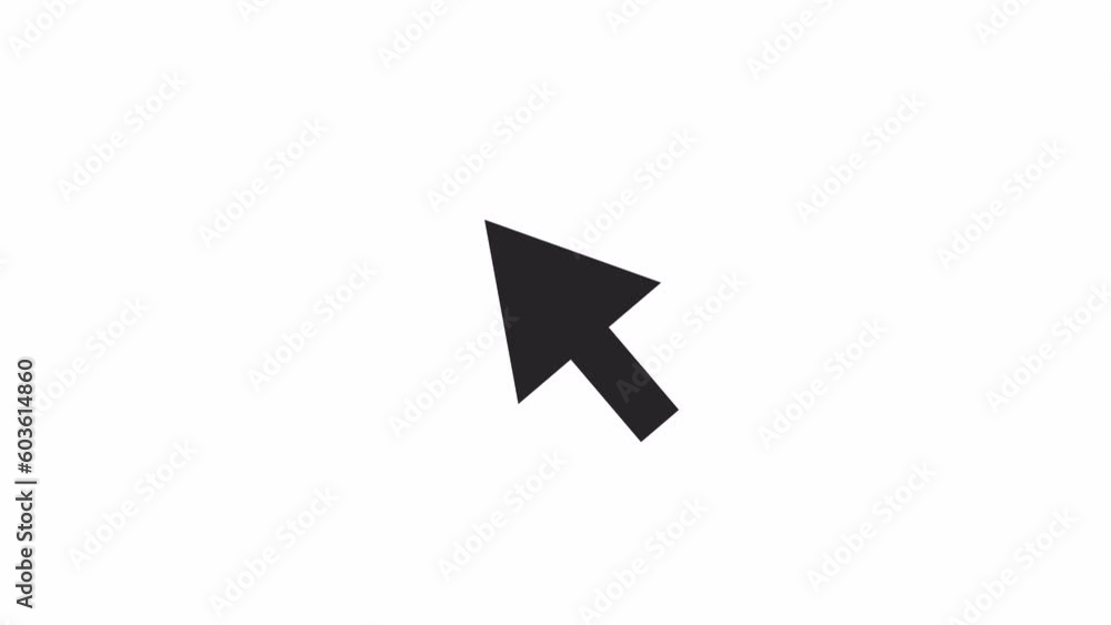Poster animated bw arrow cursor. black white thin line icon 4k video footage for web design. computer mouse