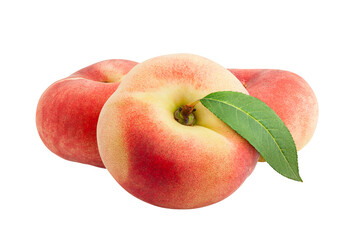 Flat peach isolated on white background, full depth of field © grey
