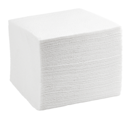 Paper napkin isolated on white background, full depth of field