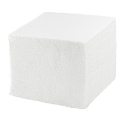 Paper napkin isolated on white background, full depth of field