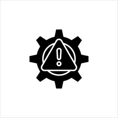Failure, system error icon. Alert, gear, mechanical concept. Vector illustration isolated on white background.