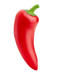 red hot chili peppers isolated on white background, full depth of field