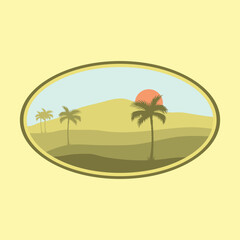 Desert illustration with minimalistic design