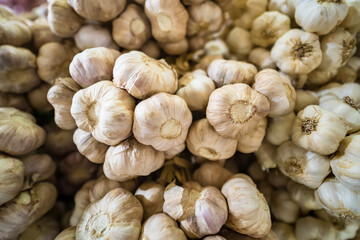 Fresh garlic in the market.Thailand.
