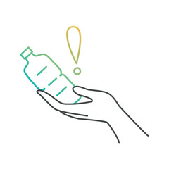 Obraz premium Hand holding bottle. Recycle waste biomaterials.